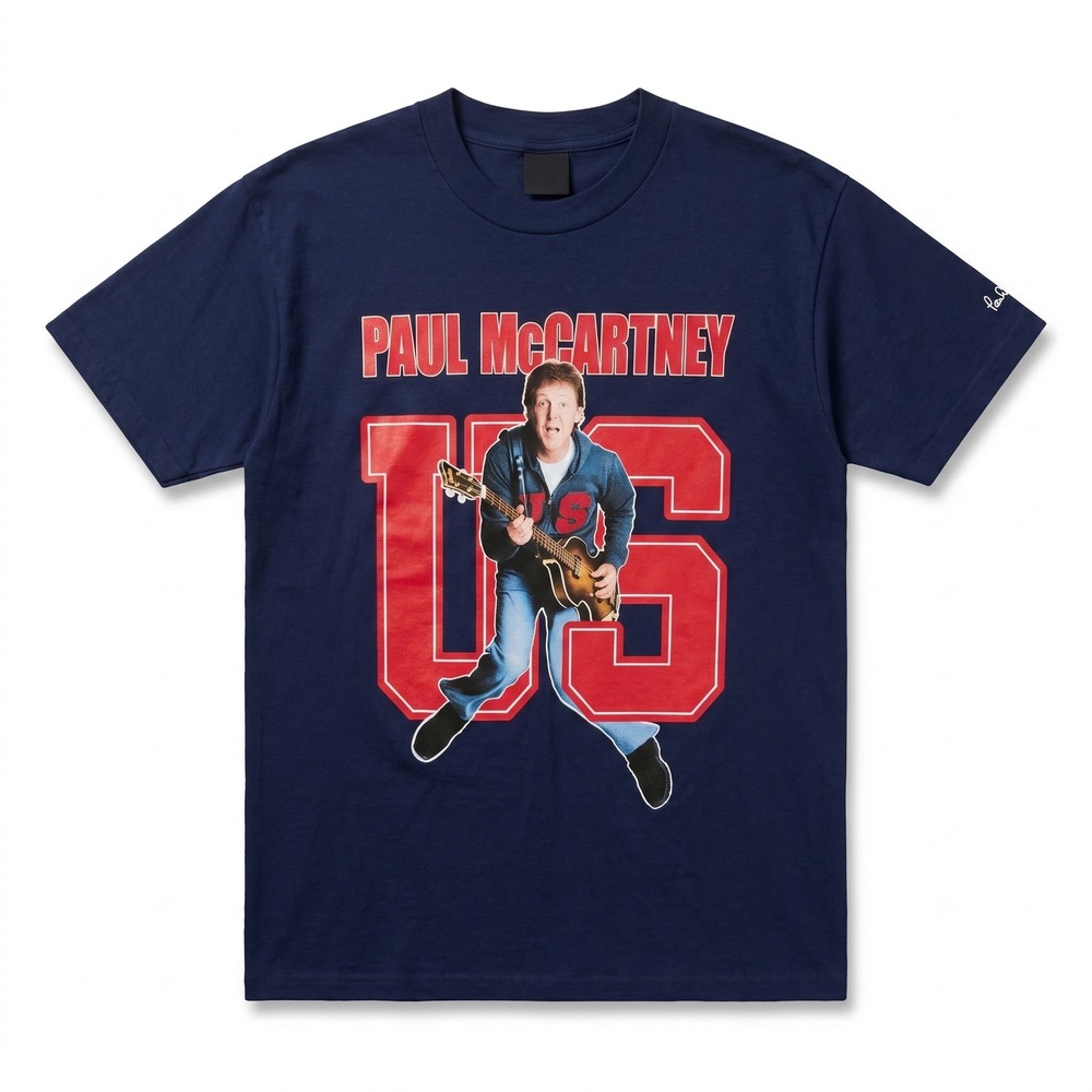 Giant Paul McCartney Concert Tour T-Shirt Mens XL Navy Blue Excellent 2005 US